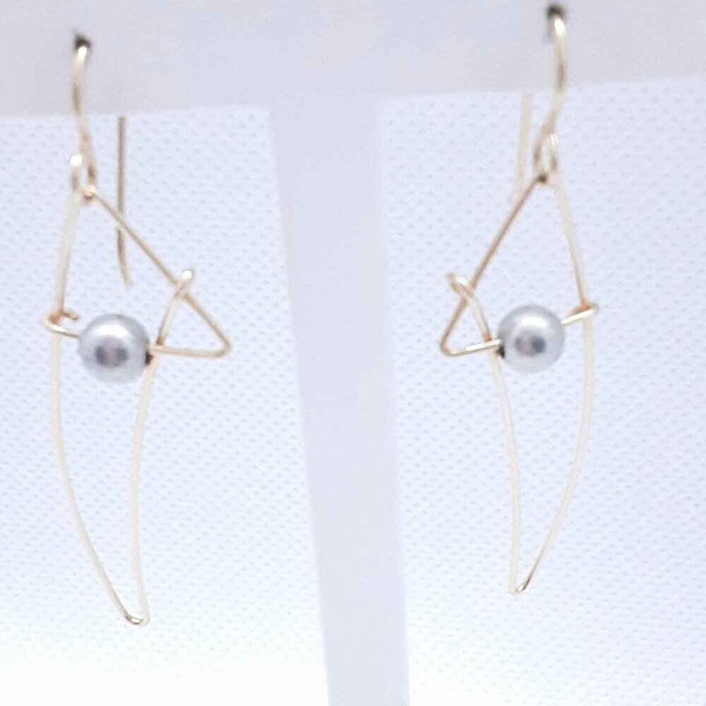 NEW Rose gold vermeil wire drop earrings. - Picture 2 of 9